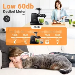 Masticating Juicer, Slowe Cold Press Juicer With 7 Spiral Masticating, Reverse Function, Juicer Machines With Food Grade Anti-oxidation Materials 17 Masticating Juicer, Slowe Cold Press Juicer With 7 Spiral Masticating, Reverse Function, Juicer Machines With Food Grade Anti-oxidation Materials -Kitchen Appliances GUEST 832449e7 2e46 401a b50c f709800190cf