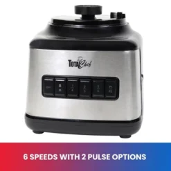 Total Chef 6-Speed Countertop Blender With Glass Jar 6-Cup 500W