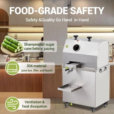 Commercial Sugar Cane Juicer Machine Electric Press Extractor 660LBS/H With Wheels 3 Commercial Sugar Cane Juicer Machine Electric Press Extractor 660LBS/H With Wheels - Image 3