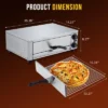 Electric Pizza Oven Indoor, 16 Inch Countertop Commercial Pizza Oven With Grilling Rack, Crumb Tray