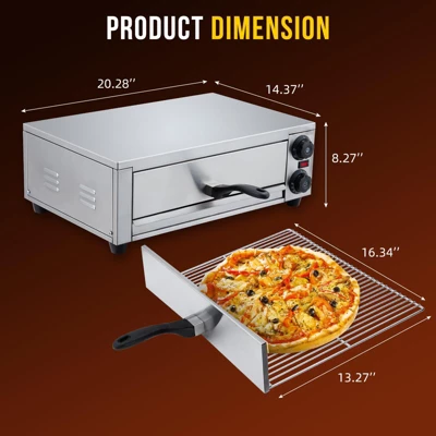 Electric Pizza Oven Indoor, 16 Inch Countertop Commercial Pizza Oven With Grilling Rack, Crumb Tray 1 Electric Pizza Oven Indoor, 16 Inch Countertop Commercial Pizza Oven With Grilling Rack, Crumb Tray