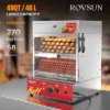ROVSUN 49QT/46L Hot Dog Steamer, 2-Tier Hut Steamer, Hot Dog Steamer Bun Warmer Cooker 270 Hot Dogs & 58 Buns Capacity With Drawer, Removable Shelves