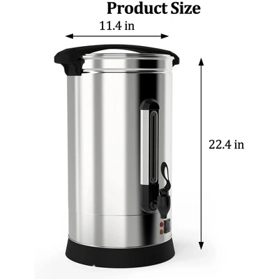 100-Cup Commercial Coffee Urn, Large Coffee Urn Perfect For Church, Meeting Rooms, Lounges, And Other Large Gatherings -16 L, Silver 1 100-Cup Commercial Coffee Urn, Large Coffee Urn Perfect For Church, Meeting Rooms, Lounges, And Other Large Gatherings -16 L, Silver