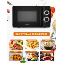 Commercial CHEF Small Microwave 0.7 Cu. Ft. Countertop Microwave With Mechanical Contro