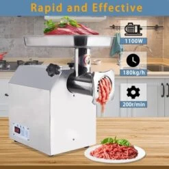 Commercial Heavy Duty Meat Grinder, Electric Meat Grinder With 1 Sausage Tubes, 2 Blades, 2 Plates, Meat Grinder Max Yield For Home Kitchen Use 13 Commercial Heavy Duty Meat Grinder, Electric Meat Grinder With 1 Sausage Tubes, 2 Blades, 2 Plates, Meat Grinder Max Yield For Home Kitchen Use -Kitchen Appliances GUEST 86436e17 503d 46b2 8401 d6cd26af788e