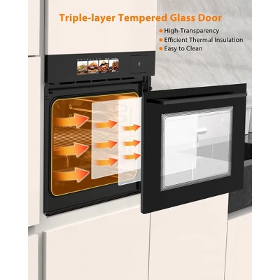 TROPOW 24" Built-In Electric Single Wall Oven - 2.5 Cu. Ft Convection Oven With 8 Cooking Modes 5 TROPOW 24" Built-In Electric Single Wall Oven - 2.5 Cu. Ft Convection Oven With 8 Cooking Modes - Image 5