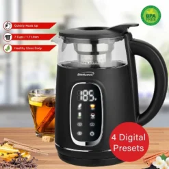 Brentwood 1,100-Watt 1.7-L Cordless Digital Glass Electric Kettle With Tea Infuser -Kitchen Appliances GUEST 87e7313d 3c56 4803 9c12 118e54b598a3