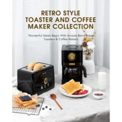 ZACHVO 2 Slice Toaster, Retro Bread Toaster With LED Display-Black -Kitchen Appliances GUEST 8804c403 7ec3 4875 a28f f8ebb445afac