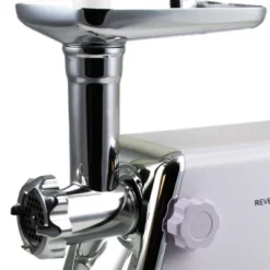 MegaChef Ultra Powerful Automatic Meat Grinder - White: 1200W Food Processor, Stainless Steel, BPA-Free, 16-Cup Capacity