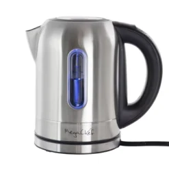 MegaChef 1.7Lt. Stainless Steel Electric Tea Kettle With 5 Preset Temps Clear: Adjustable Temp, 360° Base, BPA-Free -Kitchen Appliances GUEST 89918eeb 8188 4f1a 8585 fd24c081b4c4