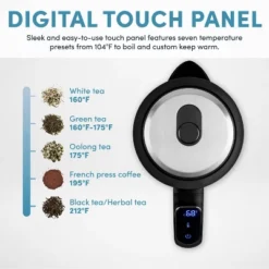 Aroma 1.7L Digital Programmable Kettle With Illumination: Borosilicate Glass, Automatic Shut-Off, Water Level Viewer -Kitchen Appliances GUEST 89a053ed f2f4 4c6d a2ae 8931fb4ef97d