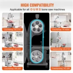 VEVOR Band Saw Blade, 65x0.63x0.02 Inch, 5 PCS/Pack Meat Bandsaw Blades For Replacement, Carbon Steel Blade, Silver -Kitchen Appliances GUEST 8a15a104 7954 485a a5b1 3698bf0f8f5d