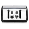 Redmond 4-Slice Wide Slot 1400W Stainless Steel Toaster In Black