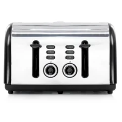 Redmond 4-Slice Wide Slot 1400W Stainless Steel Toaster In Black