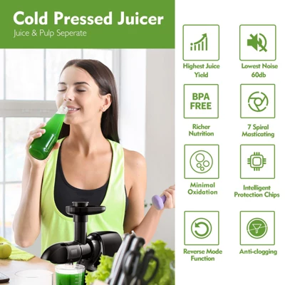 Masticating Juicer, Slowe Cold Press Juicer With 7 Spiral Masticating, Reverse Function, Juicer Machines With Food Grade Anti-oxidation Materials 11 Masticating Juicer, Slowe Cold Press Juicer With 7 Spiral Masticating, Reverse Function, Juicer Machines With Food Grade Anti-oxidation Materials - Image 11