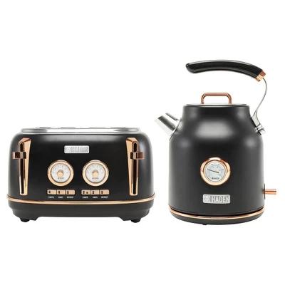 Haden Dorset 1.7 Liter Stainless Steel Electric Kettle With 360-Degree Base Bundled With 4 Slice Wide Slot Stainless Steel Toaster, Black & Copper 6 Haden Dorset 1.7 Liter Stainless Steel Electric Kettle With 360-Degree Base Bundled With 4 Slice Wide Slot Stainless Steel Toaster, Black & Copper - Image 6
