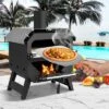 Tangkula 12" Outdoor Pizza Oven W/ Pizza Stone Pizza Peel & Oxford Cloth Cover