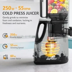 Heynemo Juicer Machines, 5.9" Wide Feed Chute Cold Press Juicer For Whole Vegetable & Fruit, 250W Slow Masticating Juicer Machines -Kitchen Appliances GUEST 8d44f309 b266 411a bfbd 34f3e45439f6