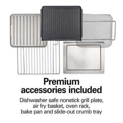 Hamilton Beach Sure - Crisp Air Fry & Grilling Oven 6 Slice Capacity Stainless Steel Exterior 31395: Toaster Oven, 1700W, Convection, Freestanding 6 Hamilton Beach Sure - Crisp Air Fry & Grilling Oven 6 Slice Capacity Stainless Steel Exterior 31395: Toaster Oven, 1700W, Convection, Freestanding - Image 6