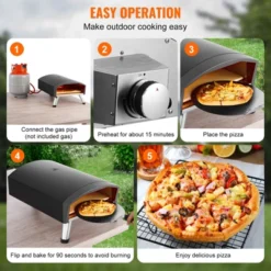VEVOR Outdoor Pizza Oven, 12" Gas Fired Pizza Maker, Portable Outside Pizza Grill With Thickened Cordierite Pizza Stone, Waterproof Cover 13 VEVOR Outdoor Pizza Oven, 12" Gas Fired Pizza Maker, Portable Outside Pizza Grill With Thickened Cordierite Pizza Stone, Waterproof Cover -Kitchen Appliances GUEST 8dcf9a36 4722 4afe 8d4f 4623dbd32052