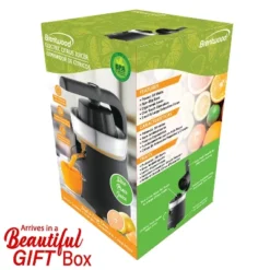 Brentwood 80-Watt 1-Speed Electric Citrus Juicer With Ergonomic Lever, Black