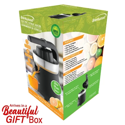 Brentwood 80-Watt 1-Speed Electric Citrus Juicer With Ergonomic Lever, Black 1 Brentwood 80-Watt 1-Speed Electric Citrus Juicer With Ergonomic Lever, Black