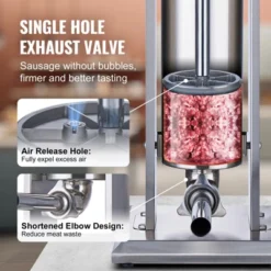 VEVOR Manual Sausage Stuffer, 7 L / 15 LBS Vertical Sausage Machine, Dual-Speed Meat Stuffer, Made Of Food-Grade 304 Stainless Steel, Silver -Kitchen Appliances GUEST 900756a2 3a88 4d26 b464 f21fae9110ce