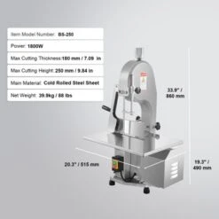 VEVOR Commercial Electric Meat Bandsaw, 1800W Stainless Steel Countertop Bone Sawing Machine, Workbeach 15" X 19.1", Silver 14 VEVOR Commercial Electric Meat Bandsaw, 1800W Stainless Steel Countertop Bone Sawing Machine, Workbeach 15" X 19.1", Silver -Kitchen Appliances GUEST 90fb8695 bcc9 4e3a bdff f7e2ce7b1a73