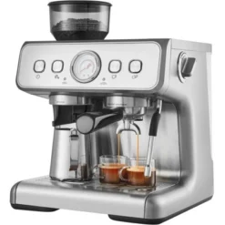 VEVOR Espresso Machine With Grinder, 15 Bar Semi-Automatic Espresso Coffee Maker With Milk Frother Steam Wand, Removable Water Tank & Pressure Gauge -Kitchen Appliances GUEST 915d0c8a 0fc2 4cdf 9170 0134297edbb1
