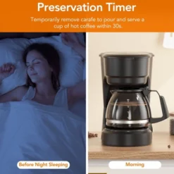 Kismile 5-Cup Drip Coffee Maker, Delay Brew, Keep Warm Plate, 25oz Water Reservoir, Reusable Filter, One-Touch Switch, Overheat-protection -Kitchen Appliances GUEST 91607ba8 95c2 48a4 8db7 6de1eb3dd92b