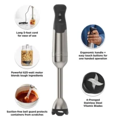 Vitamix Immersion Blender W/ Whisk 5 Speed Silver/Black: Stainless Steel Hand Mixer, Dishwasher-Safe, 625W, 5 Speeds -Kitchen Appliances GUEST 9168d948 4fd3 4eae b6fb 18238b8b1853 1