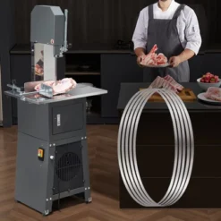 VEVOR Band Saw Blade, 82.3x0.63x0.02 Inch, 5 PCS/Pack Meat Bandsaw Blades For Replacement, Carbon Steel Blade, Silver