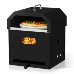 KTMBDW Outdoor Pizza Oven, Wood Fired For Outside, Patio Maker With Pizza Stone, Cooking Grill Grate For Backyard Camping, Black -Kitchen Appliances GUEST 929af05a ae6a 46ca a821 fc5013241d66