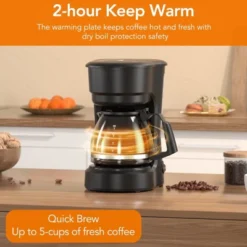 Kismile 5-Cup Drip Coffee Maker, Delay Brew, Keep Warm Plate, 25oz Water Reservoir, Reusable Filter, One-Touch Switch, Overheat-protection -Kitchen Appliances GUEST 92f2fd79 37d7 425d 8f49 04083e6140b5