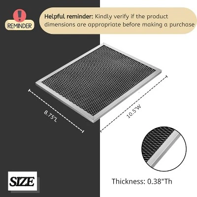 Nispira Replacement Range Hood Grease Filter With Charcoal Compatible With Broan 97007696, S97007696, 6105C, 1172266, 41F. A Set Of 4 Filters 3 Nispira Replacement Range Hood Grease Filter With Charcoal Compatible With Broan 97007696, S97007696, 6105C, 1172266, 41F. A Set Of 4 Filters - Image 3