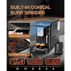 Fully Automatic Espresso Machine With Grinder,Expresso Coffee Maker Machines With Milk Frother -Kitchen Appliances GUEST 93dff992 2d4e 4310 9a97 fc672f86afbf