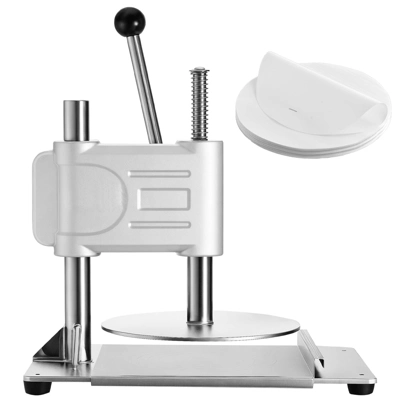VEVOR Manual Pizza Dough Press Machine, 9.5 Inch Pizza Pastry Press Plate, Stainless Steel Bread Presser With 100 Pcs Parchment Paper, Silver 8 VEVOR Manual Pizza Dough Press Machine, 9.5 Inch Pizza Pastry Press Plate, Stainless Steel Bread Presser With 100 Pcs Parchment Paper, Silver - Image 8