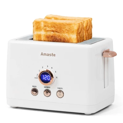 ZACHVO 2 Slice Toaster, Retro Bread Toaster With LED Display-White 7 ZACHVO 2 Slice Toaster, Retro Bread Toaster With LED Display-White - Image 7