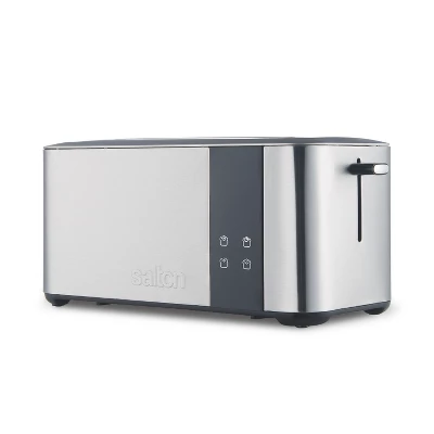 Salton Stainless Steel Countdown Long Slot Toaster 4 Slice With Extra Wide 1.5" Slots For Bagels, Waffles, Artisan Specialty Breads, 6 Shade Settings 1 Salton Stainless Steel Countdown Long Slot Toaster 4 Slice With Extra Wide 1.5" Slots For Bagels, Waffles, Artisan Specialty Breads, 6 Shade Settings