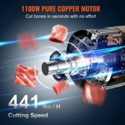 VEVOR Electric Meat Bandsaw, 1100W Stainless Steel Countertop Bone Sawing Machine, Workbeach 19.3" X 15", 0.16-7.9 Inch Cutting Thickness, Silver -Kitchen Appliances GUEST 9638082d 967f 4f64 a468 5c99fa83c26c