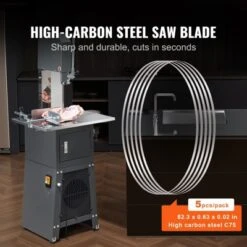 VEVOR Band Saw Blade, 82.3x0.63x0.02 Inch, 5 PCS/Pack Meat Bandsaw Blades For Replacement, Carbon Steel Blade, Silver -Kitchen Appliances GUEST 98a46271 effb 46d8 80c9 5e938d35f548