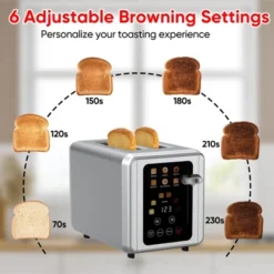 WHALL ULTRA 2 Slice Toaster, Touchscreen Toaster 2 Slice, Bagel Toaster, Extra Wide Slot Toaster