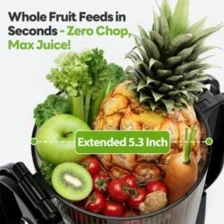 Cold Press Juicer – 5.3" Feed Chute, 1.7L Capacity, High Juice Yield, Juicer Machine, Powerful Slow Juicer With Total Pulp Control Easy To Clean