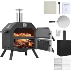 21.5"x12"x28" Wood Fired Pizza Oven Pizza Maker Grill With Waterproof Cover & Fold-up Legs -Kitchen Appliances GUEST 994dd8bd 3b03 41e7 91f4 a575cdf1a4d0
