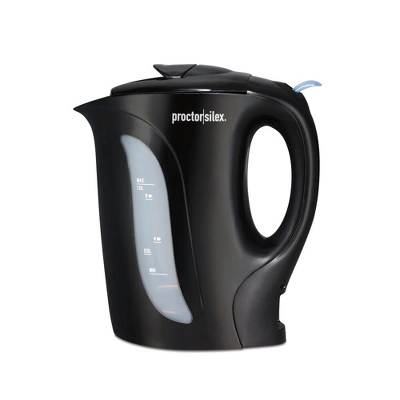 Proctor Silex 1 Liter Kettle Black K2071G: Electric Water & Tea Kettle, 1000W, Plastic Handle & Lid, Hand Wash, 1-Year Warranty 1 Proctor Silex 1 Liter Kettle Black K2071G: Electric Water & Tea Kettle, 1000W, Plastic Handle & Lid, Hand Wash, 1-Year Warranty