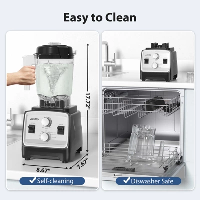 Aeitto Blenders For Kitchen With 1800W Motor, 68Oz. Large Capacity, BPA-Free Countertop Professional Blender For Smoothies, Ice Crush, Frozen Drinks 5 Aeitto Blenders For Kitchen With 1800W Motor, 68Oz. Large Capacity, BPA-Free Countertop Professional Blender For Smoothies, Ice Crush, Frozen Drinks - Image 5