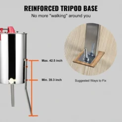 VEVOR Manual Honey Extractor, 3 Frames Honey Spinner Extractor, Stainless Steel Beekeeping Extraction, Honeycomb Drum Spinner With Lid 12 VEVOR Manual Honey Extractor, 3 Frames Honey Spinner Extractor, Stainless Steel Beekeeping Extraction, Honeycomb Drum Spinner With Lid -Kitchen Appliances GUEST 9c9f8eff 7ba9 46b5 97a3 19e63e7fd338 1