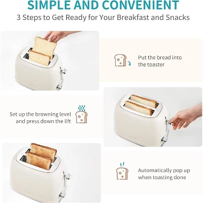 Ultrean Toaster 2 Slice With Extra-Wide Slot For Toasting Bagels, Breads, Waffles & More, Stainless Steel Material,6 Browning Settings 9 Ultrean Toaster 2 Slice With Extra-Wide Slot For Toasting Bagels, Breads, Waffles & More, Stainless Steel Material,6 Browning Settings - Image 9