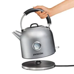 Proctor Silex 1.7 Lt Electric Dome Kettle - 41035: Stainless Steel Water Boiler & Heater, 1500W, Hand Wash, Silver