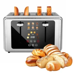 WHALL ULTRA 4 Slice Toaster, Stainless Steel Toaster With Touchscreen, Dual Control Panel, Extra Wide Slot Toaster 4 Slice -Kitchen Appliances GUEST 9dd10716 2a8c 4eb9 bea5 be7f62fb9cc5 1